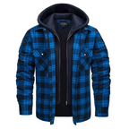 Men’s Hooded Flannel Jacket Fleece Lined
