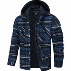 Men’s Hooded Flannel Jacket Fleece Lined