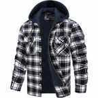 Men’s Hooded Flannel Jacket Fleece Lined