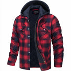 Men’s Hooded Flannel Jacket Fleece Lined