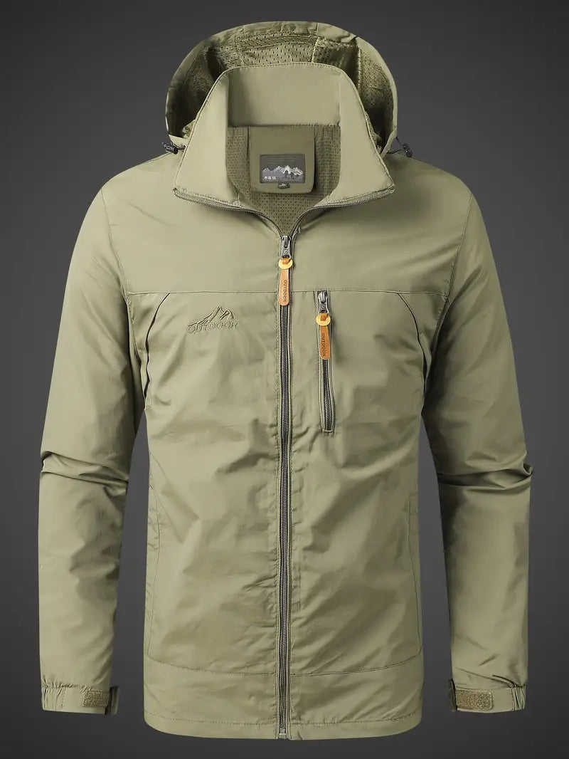 Men’s Hooded Rain Jacket Zip Up