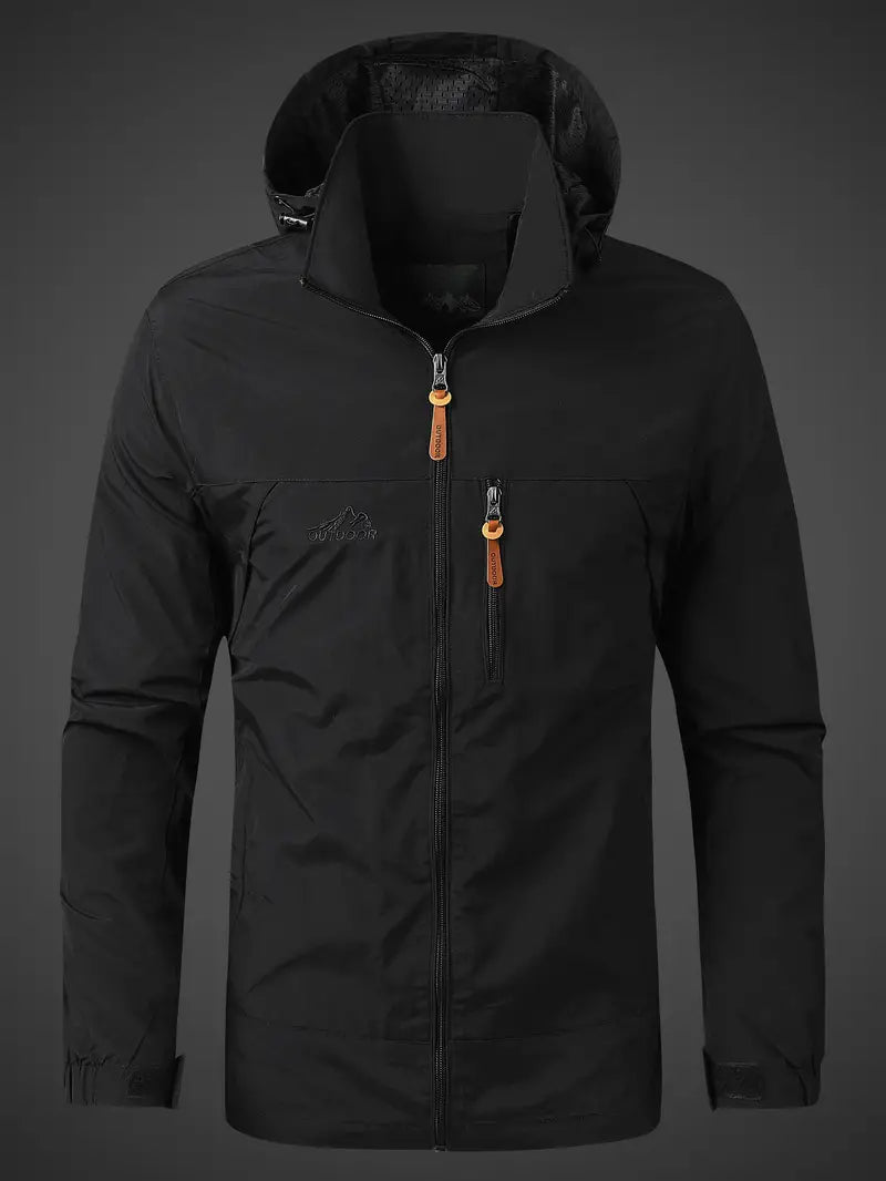 Men’s Hooded Rain Jacket Zip Up