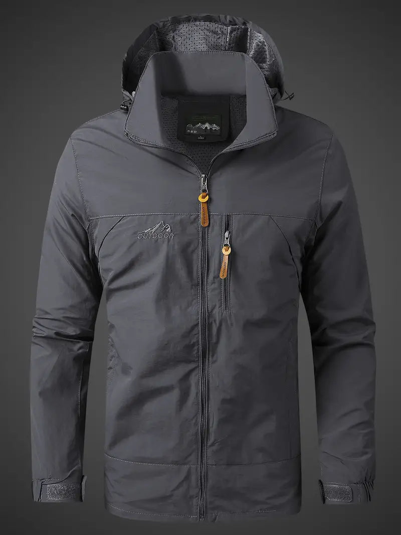 Men’s Hooded Rain Jacket Zip Up