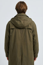 Men’s Hooded Trench Coat Zip Up