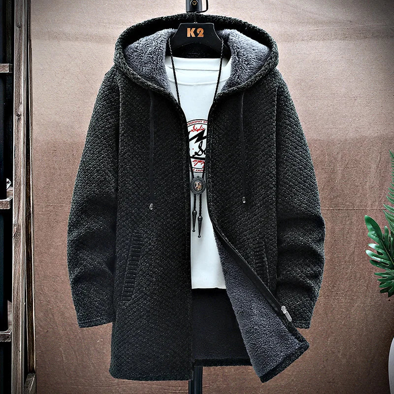 Men’s Hooded Winter Longline Jacket