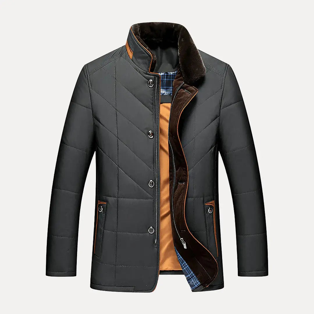 Men’s Quilted Stand Collar Jacket