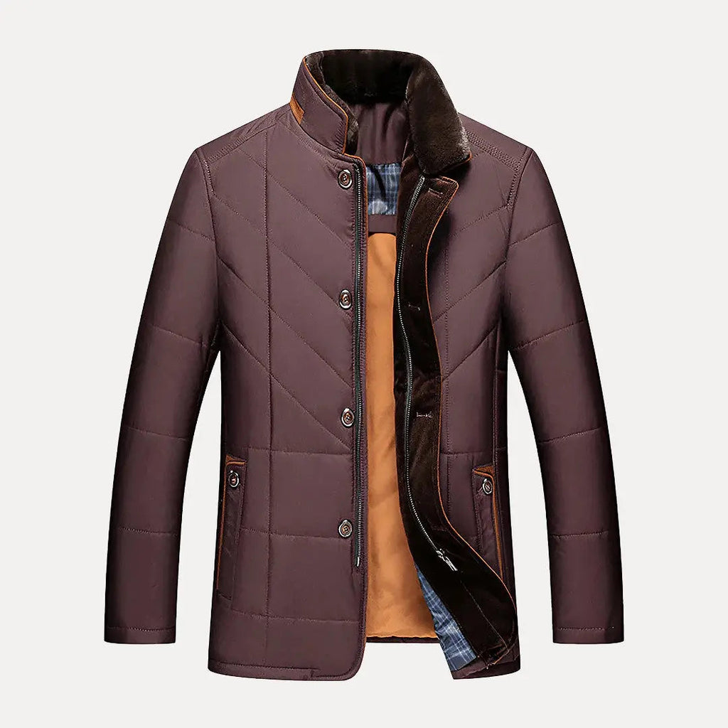 Men’s Quilted Stand Collar Jacket
