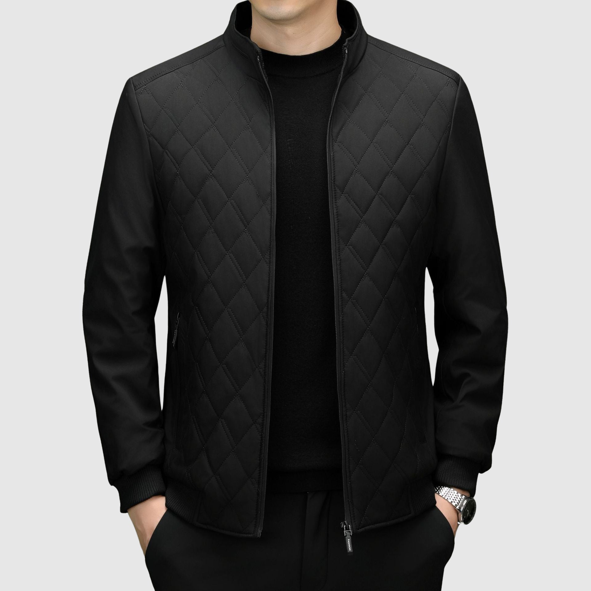 Men’s Quilted Stand Collar Jacket