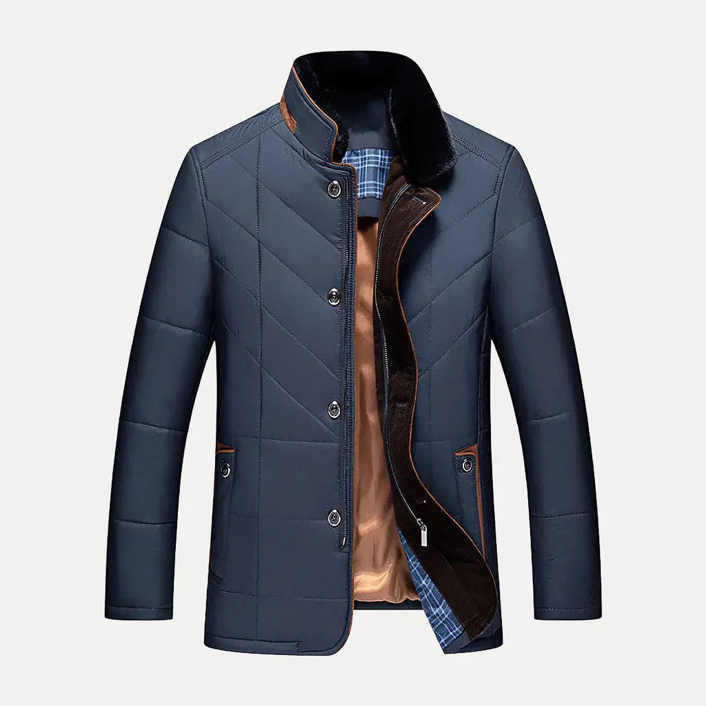 Men’s Quilted Stand Collar Jacket