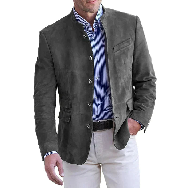 Men’s Stand Collar Blazer Long Sleeve