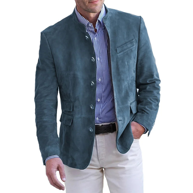 Men’s Stand Collar Blazer Long Sleeve