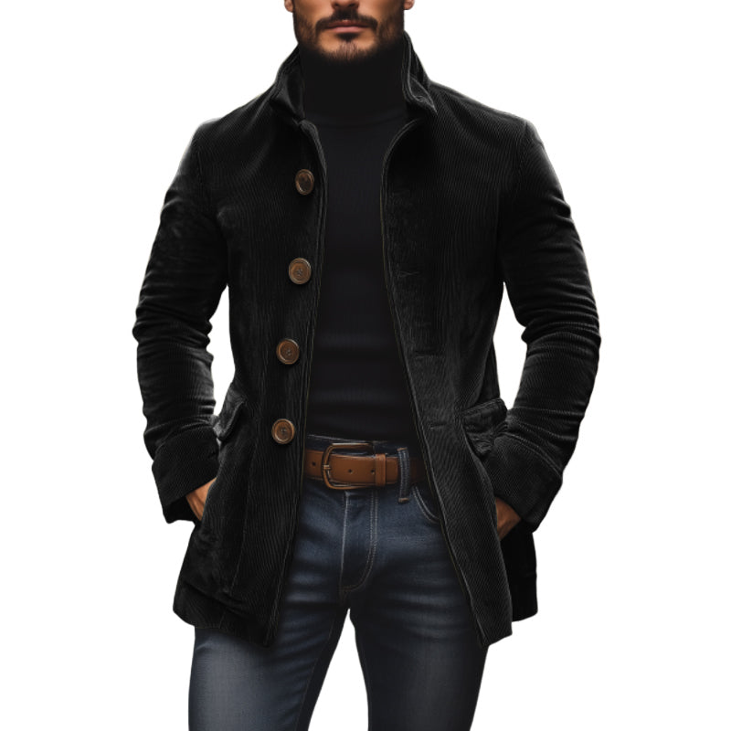 Men’s Stand Collar Short Coat Long Sleeve