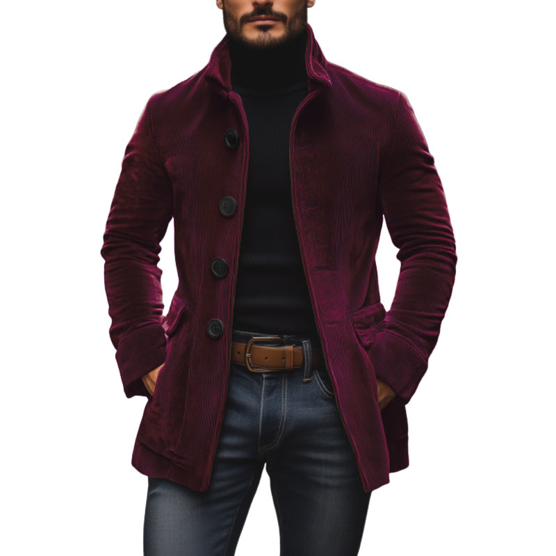 Men’s Stand Collar Short Coat Long Sleeve