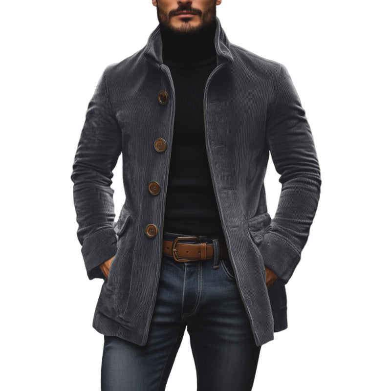 Men’s Stand Collar Short Coat Long Sleeve