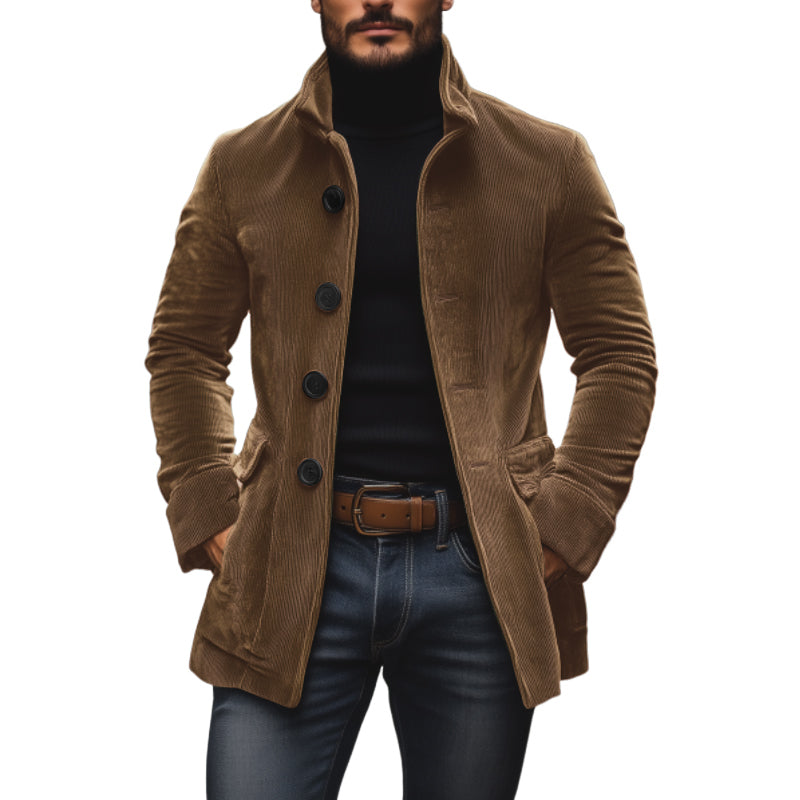 Men’s Stand Collar Short Coat Long Sleeve