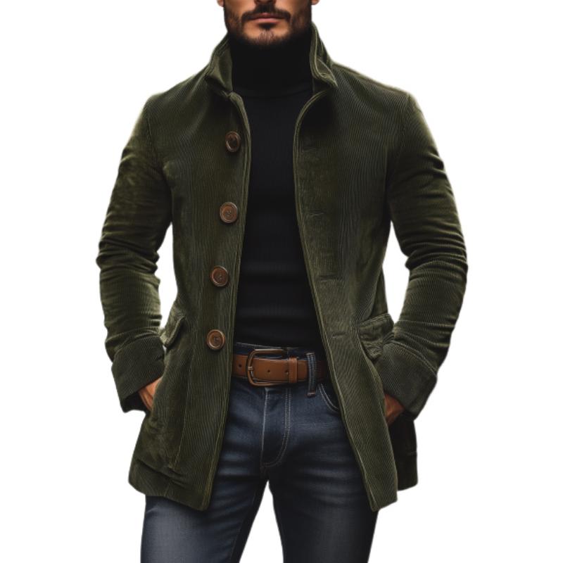 Men’s Stand Collar Short Coat Long Sleeve