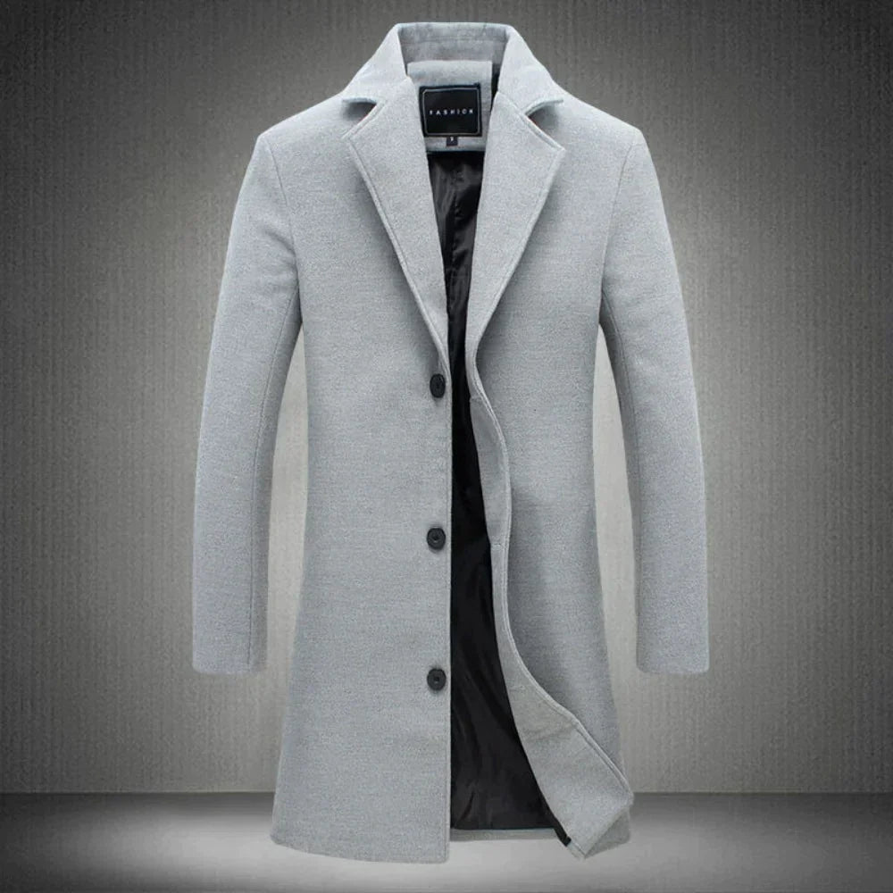 Men’s Winter Button Up Long Coat