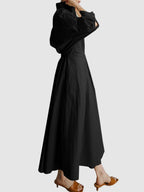 Women’s Belted Collared Shirt Dress Midi