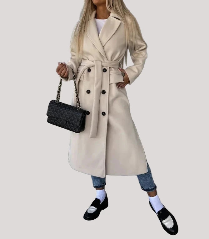 Women’s Belted Trench Coat Long Sleeve