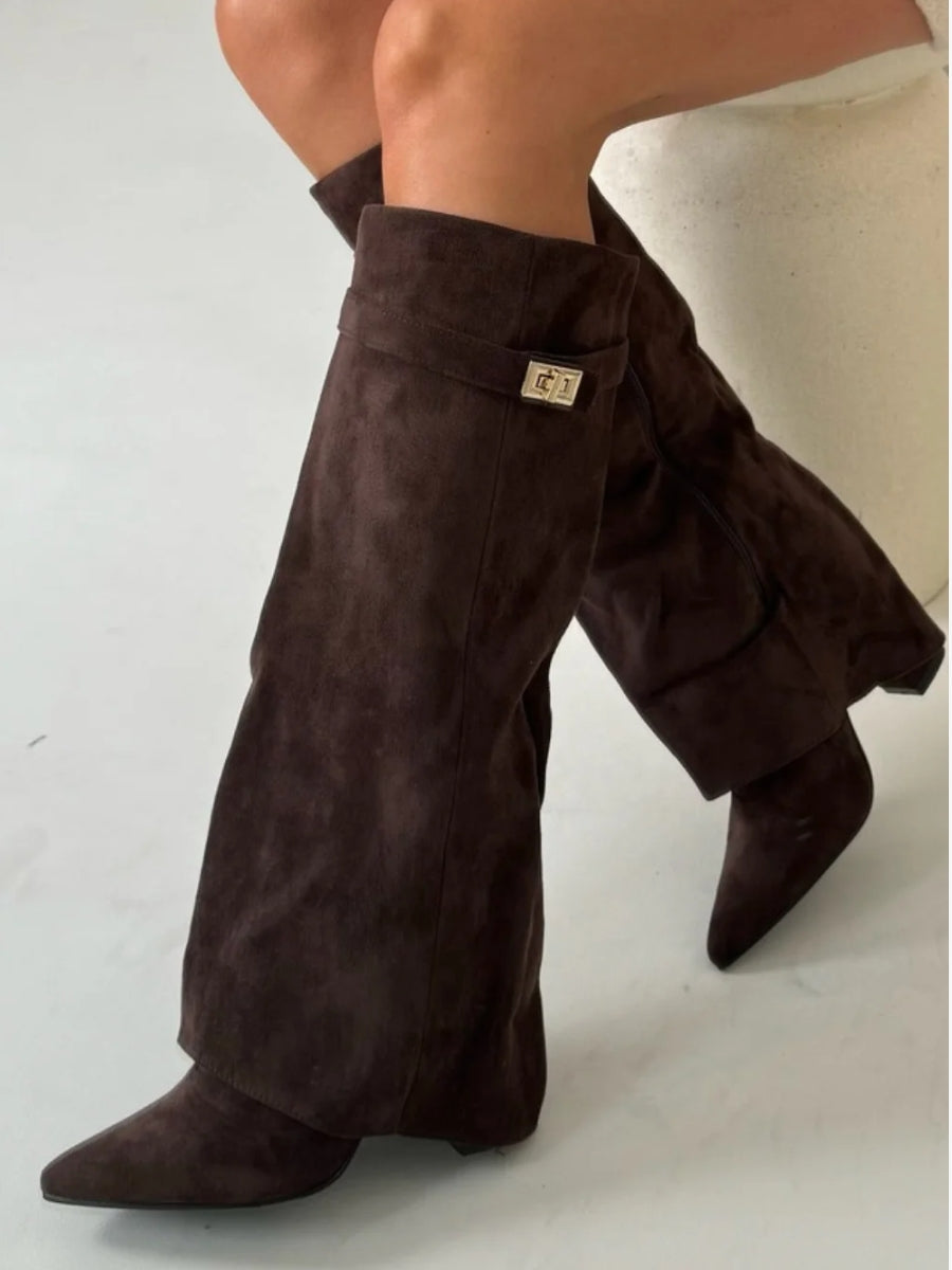 Women’s Buckle Thigh-High Boots