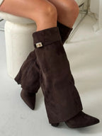 Women’s Buckle Thigh-High Boots