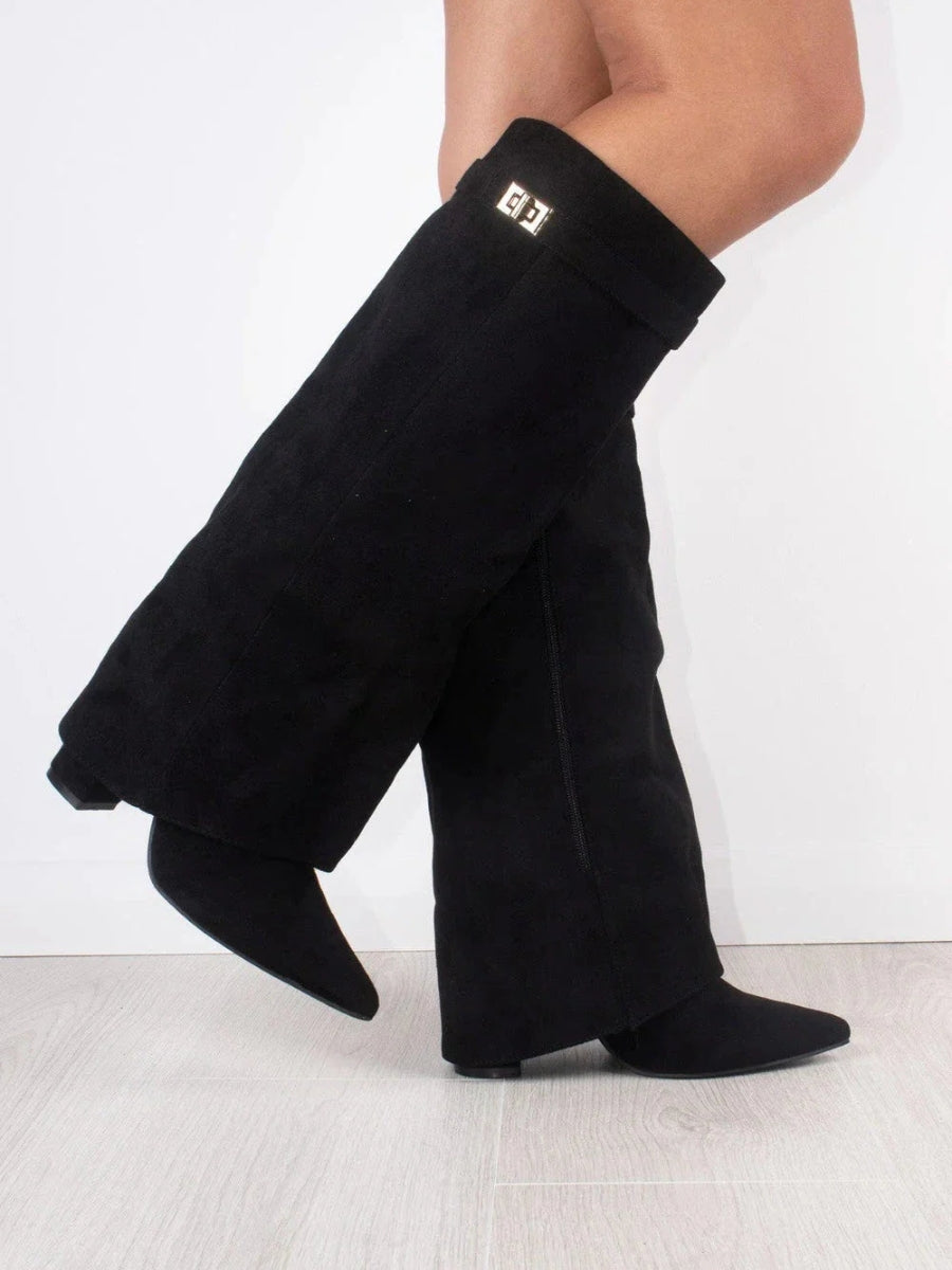 Women’s Buckle Thigh-High Boots