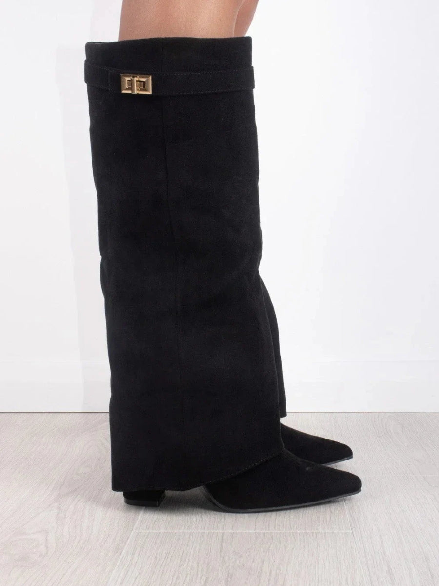 Women’s Buckle Thigh-High Boots