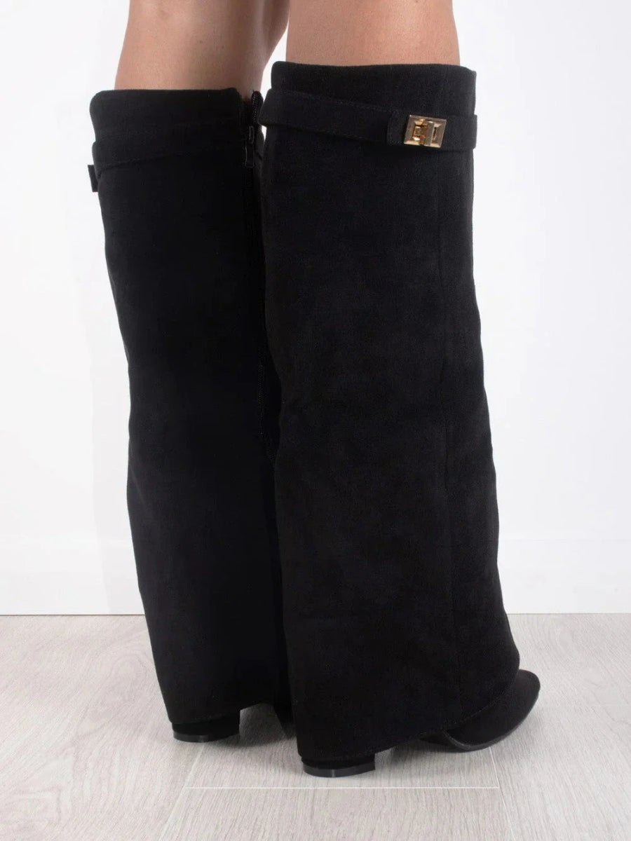 Women’s Buckle Thigh-High Boots