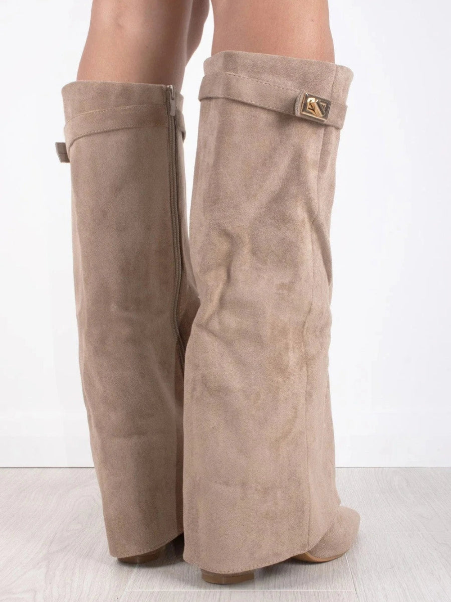 Women’s Buckle Thigh-High Boots