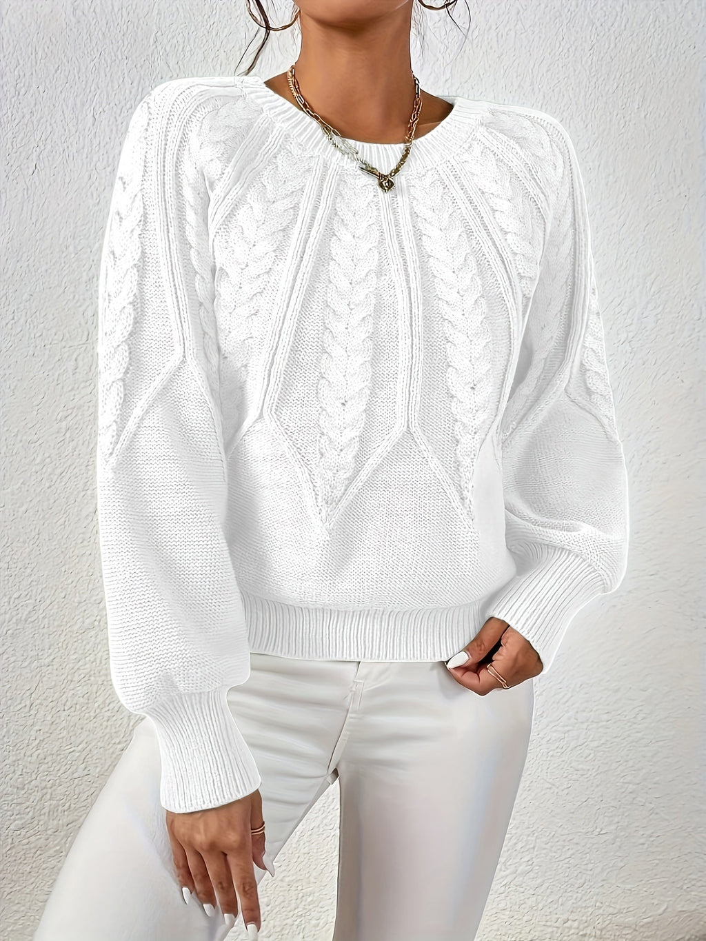 Women’s Cable Knit Sweater Long Sleeve