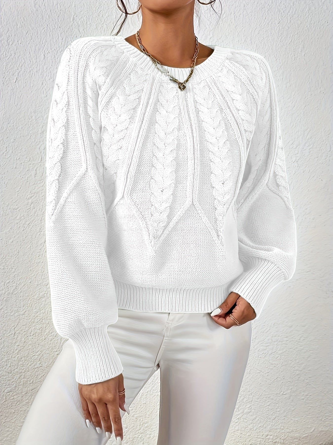 Women’s Cable Knit Sweater Long Sleeve