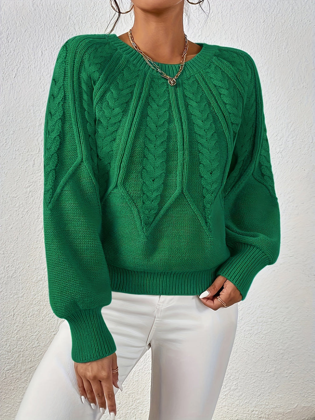 Women’s Cable Knit Sweater Long Sleeve
