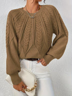 Women’s Cable Knit Sweater Long Sleeve