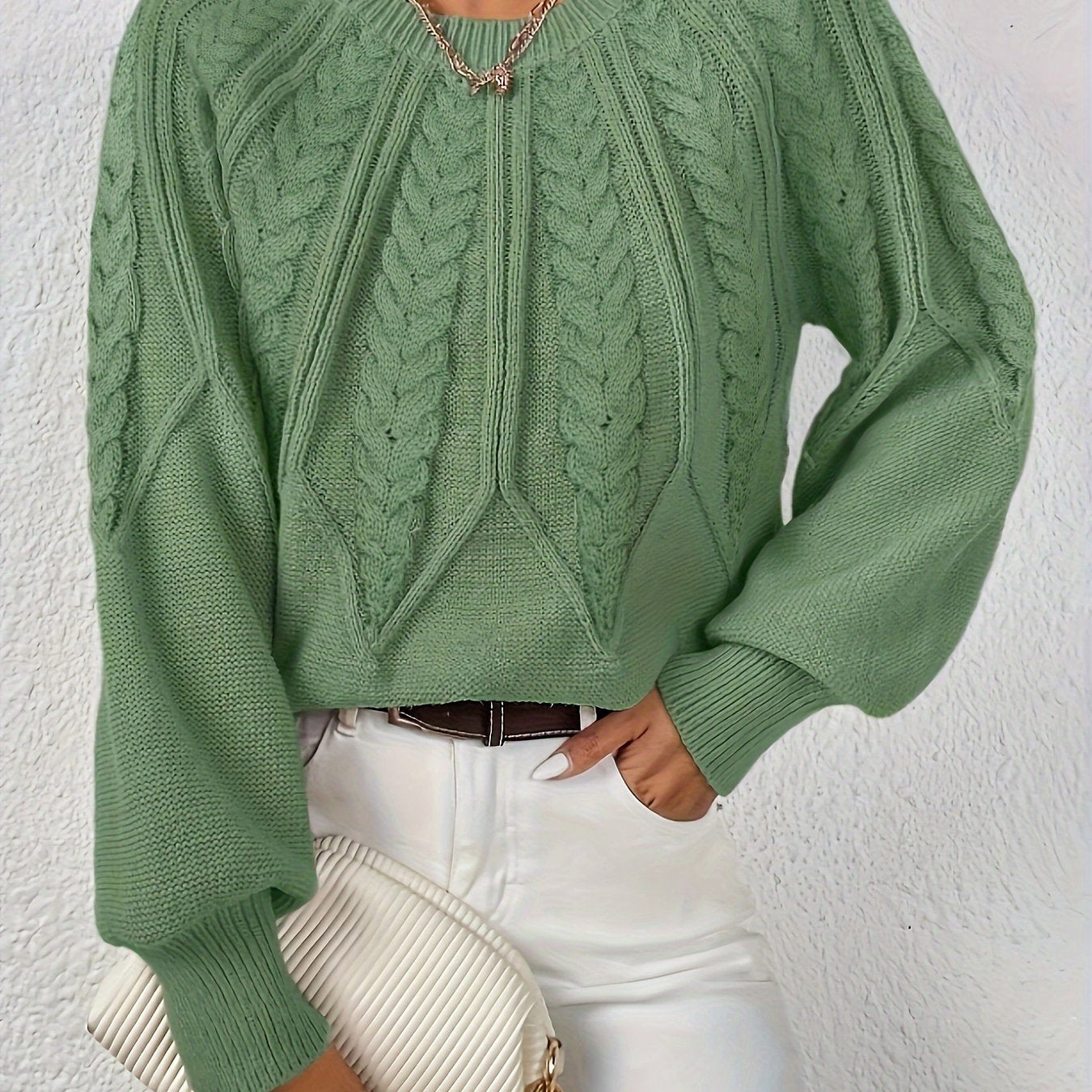 Women’s Cable Knit Sweater Long Sleeve