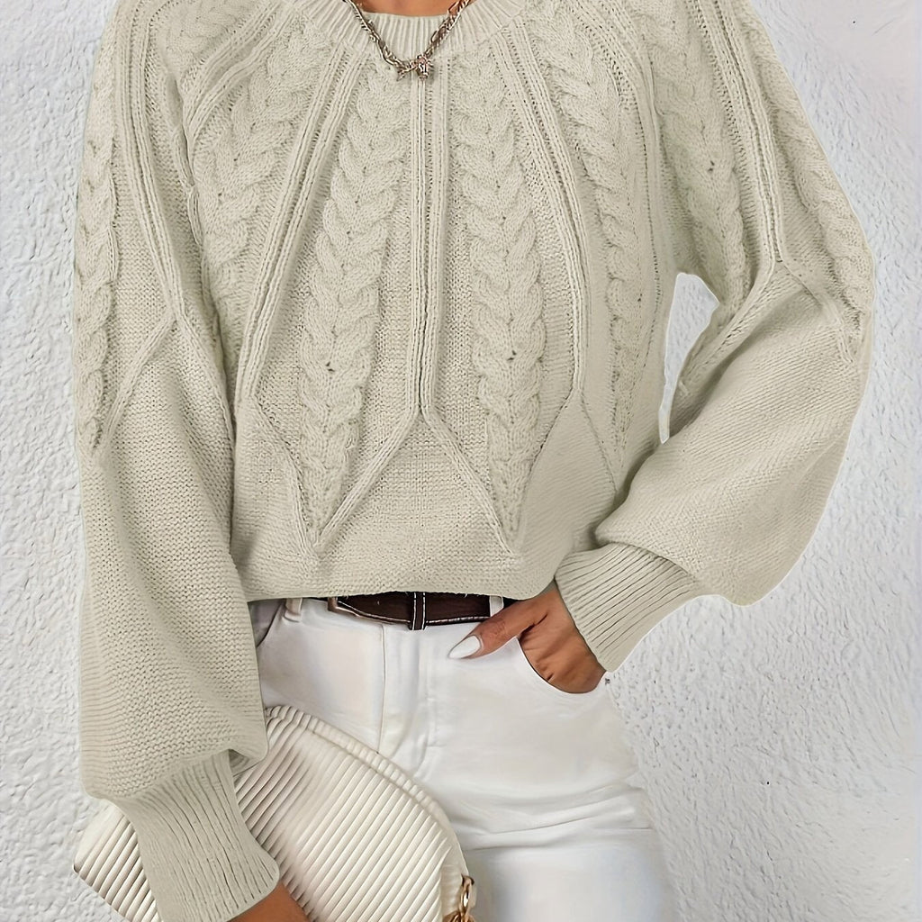 Women’s Cable Knit Sweater Long Sleeve