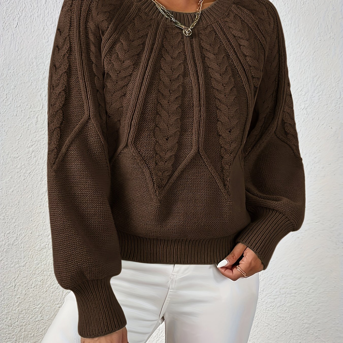 Women’s Cable Knit Sweater Long Sleeve