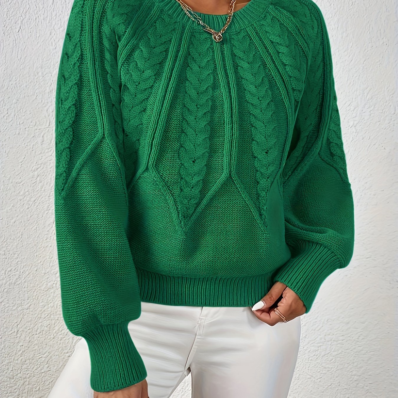 Women’s Cable Knit Sweater Long Sleeve