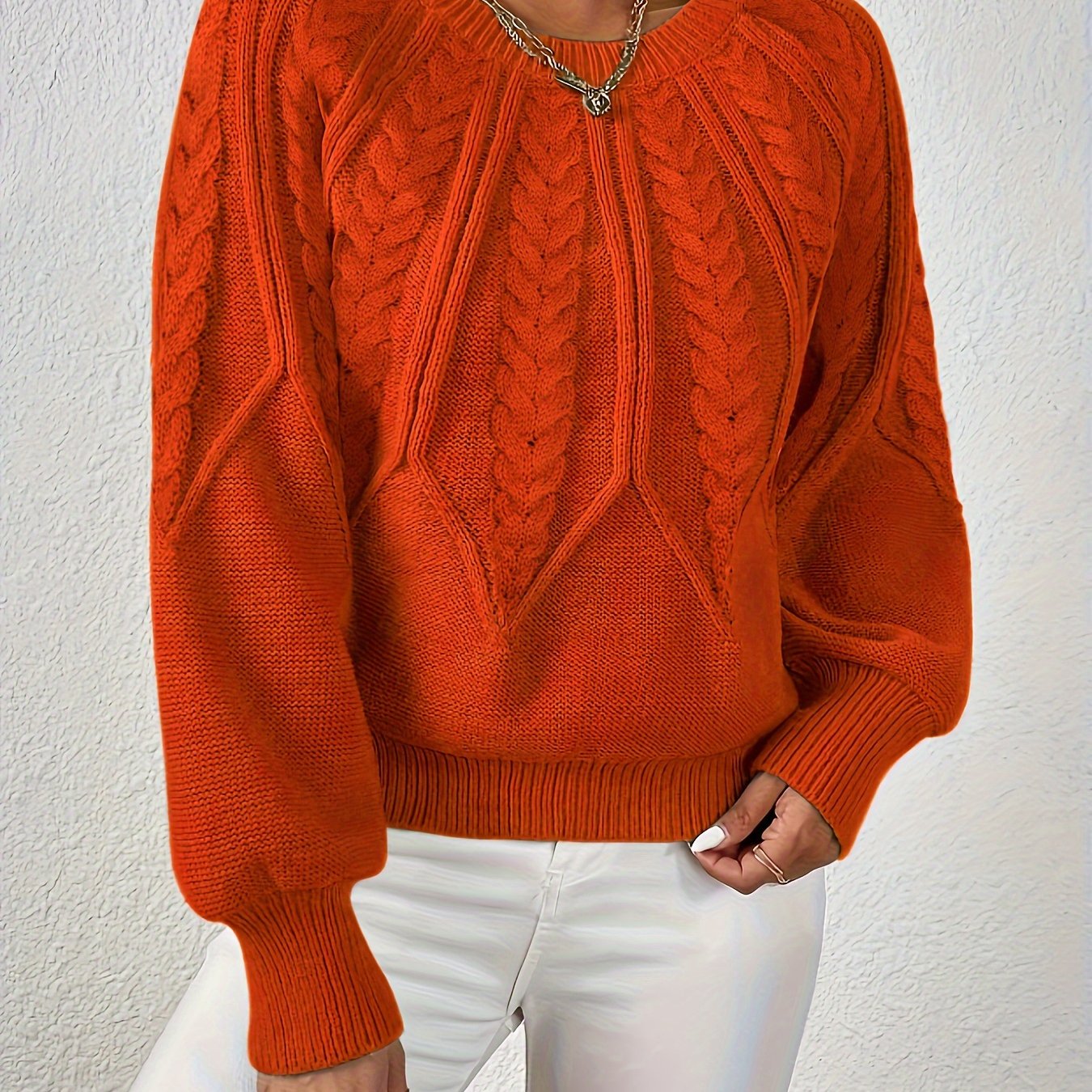 Women’s Cable Knit Sweater Long Sleeve