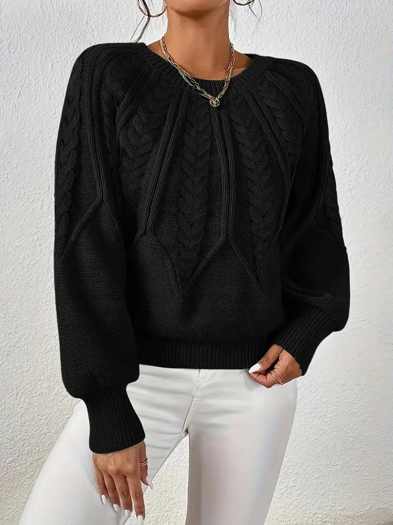 Women’s Cable Knit Sweater Long Sleeve