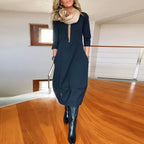 Women’s Casual Long Sleeve Midi Dress