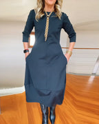 Women’s Casual Long Sleeve Midi Dress