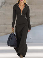 Women’s Collared Long Sleeve Dress Maxi