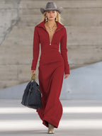 Women’s Collared Long Sleeve Dress Maxi