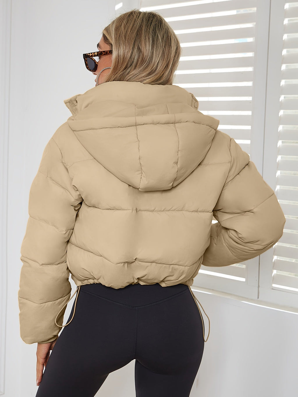 Women’s Cropped Puffer Jacket Long Sleeve