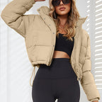 Women’s Cropped Puffer Jacket Long Sleeve