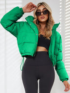 Women’s Cropped Puffer Jacket Long Sleeve