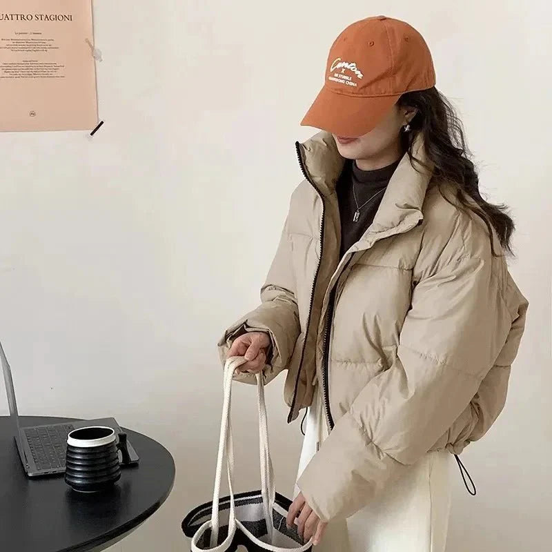 Women’s Cropped Puffer Jacket Zip Up