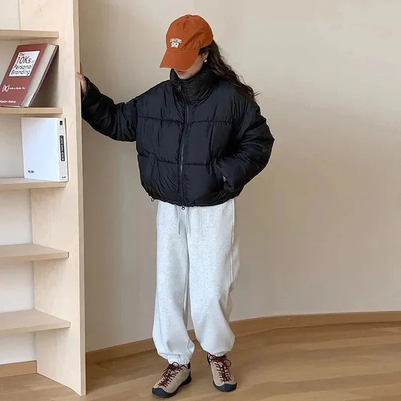 Women’s Cropped Puffer Jacket Zip Up