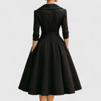 Women’s Elegant A Line V Neck Dress Midi