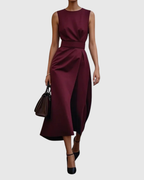 Women’s Elegant Sleeveless Round Neck Midi Dress